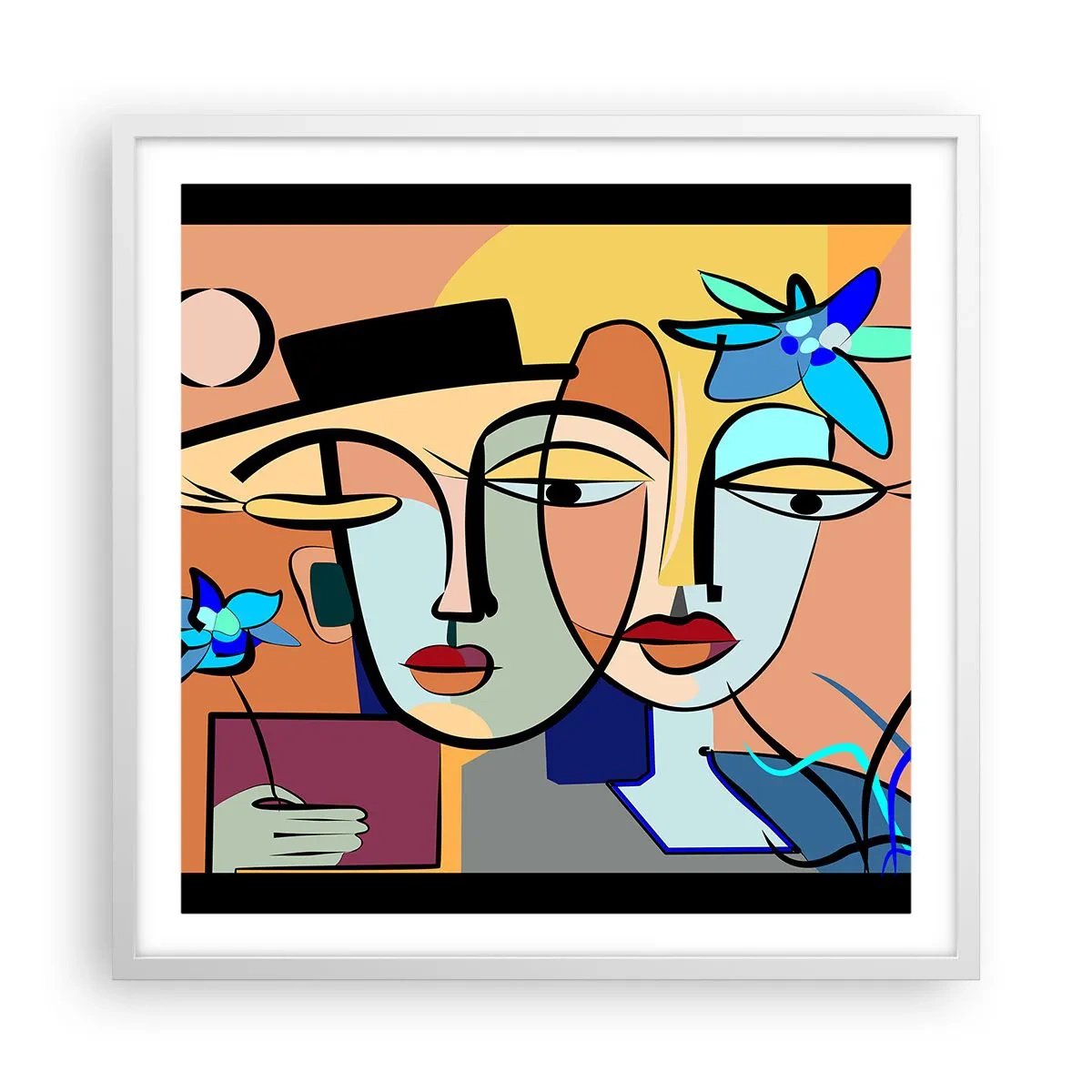 Poster in een witte lijst - Picasso's randez-vous - 60x60 cm