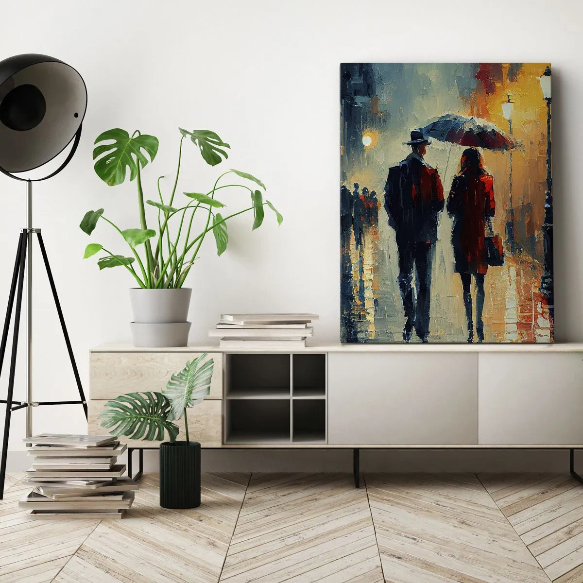 Schilderen op canvas - Stedelijk love strory - 50x70 cm