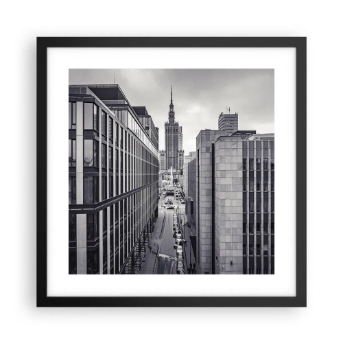 Poster in een zwarte lijst - Warschau vallei - 40x40 cm