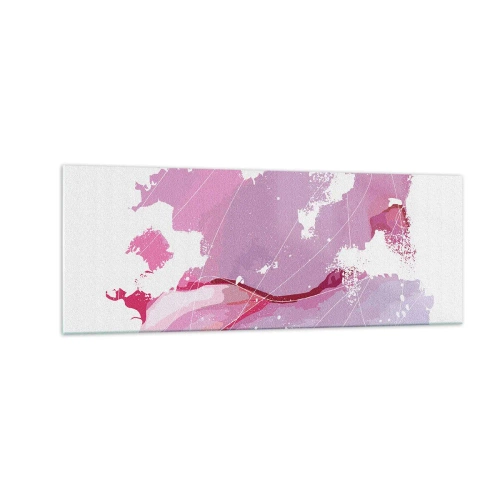 Schilderen op glas - Kaart van de roze wereld - 140x50 cm