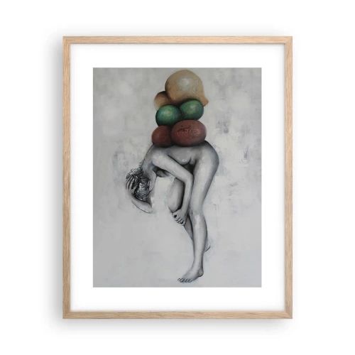 Een poster in een licht eiken lijst - De last van het leven - 40x50 cm