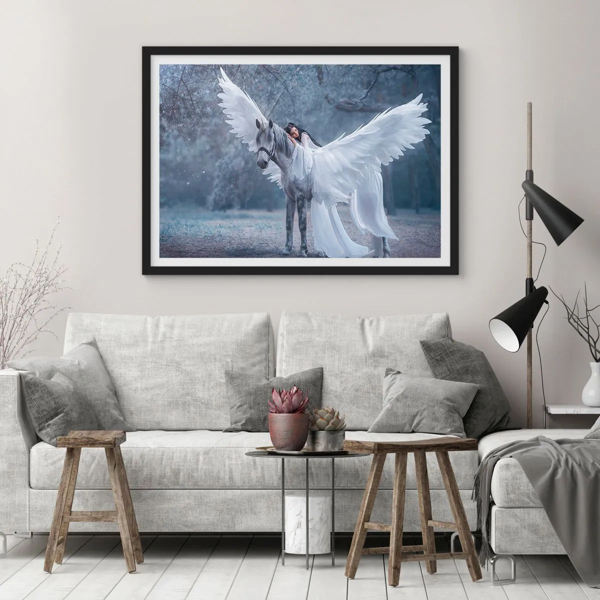 Poster in een zwarte lijst - Een geïnspireerd moment - 40x30 cm