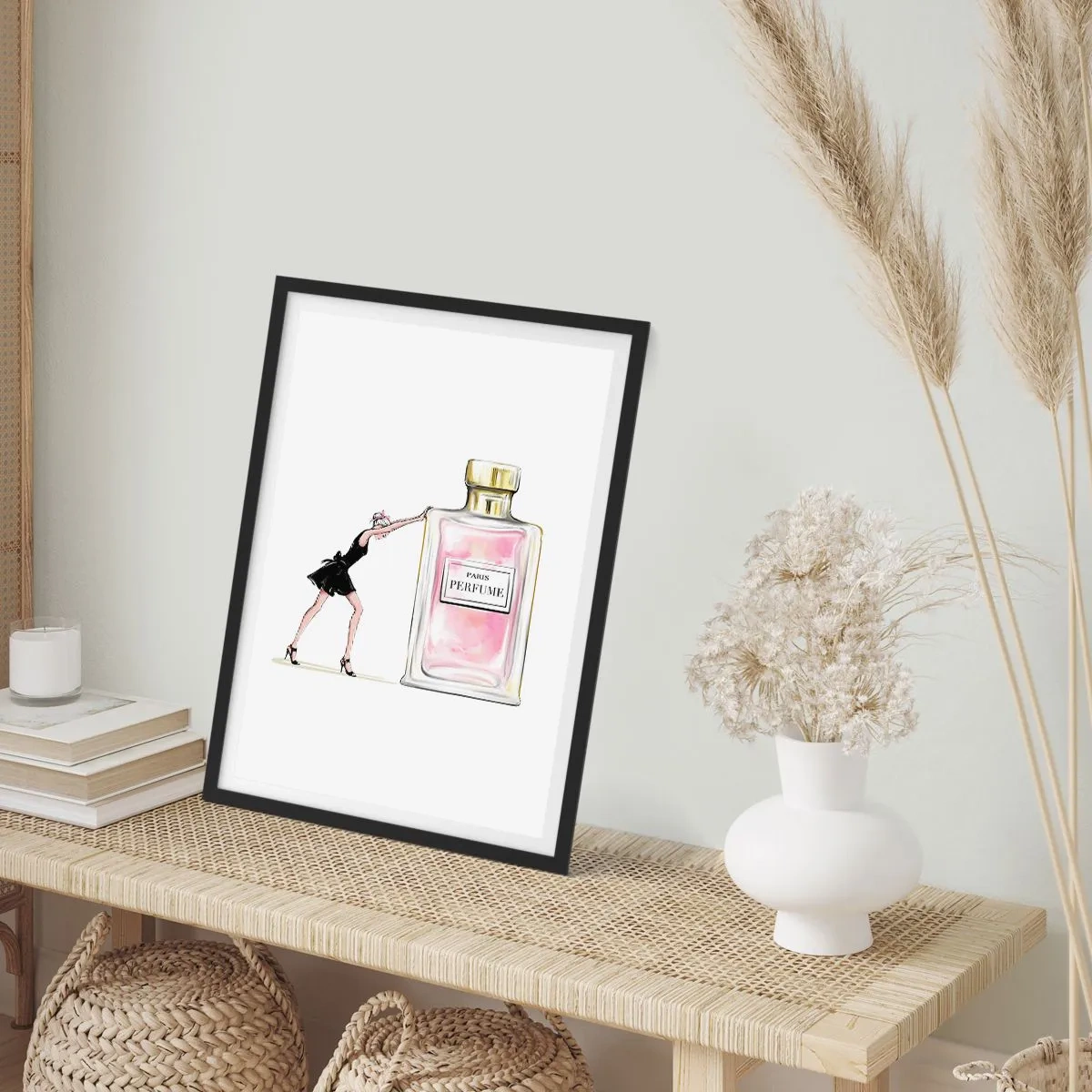 Poster in een zwarte lijst - De essentie van vrouwelijkheid - 70x100 cm