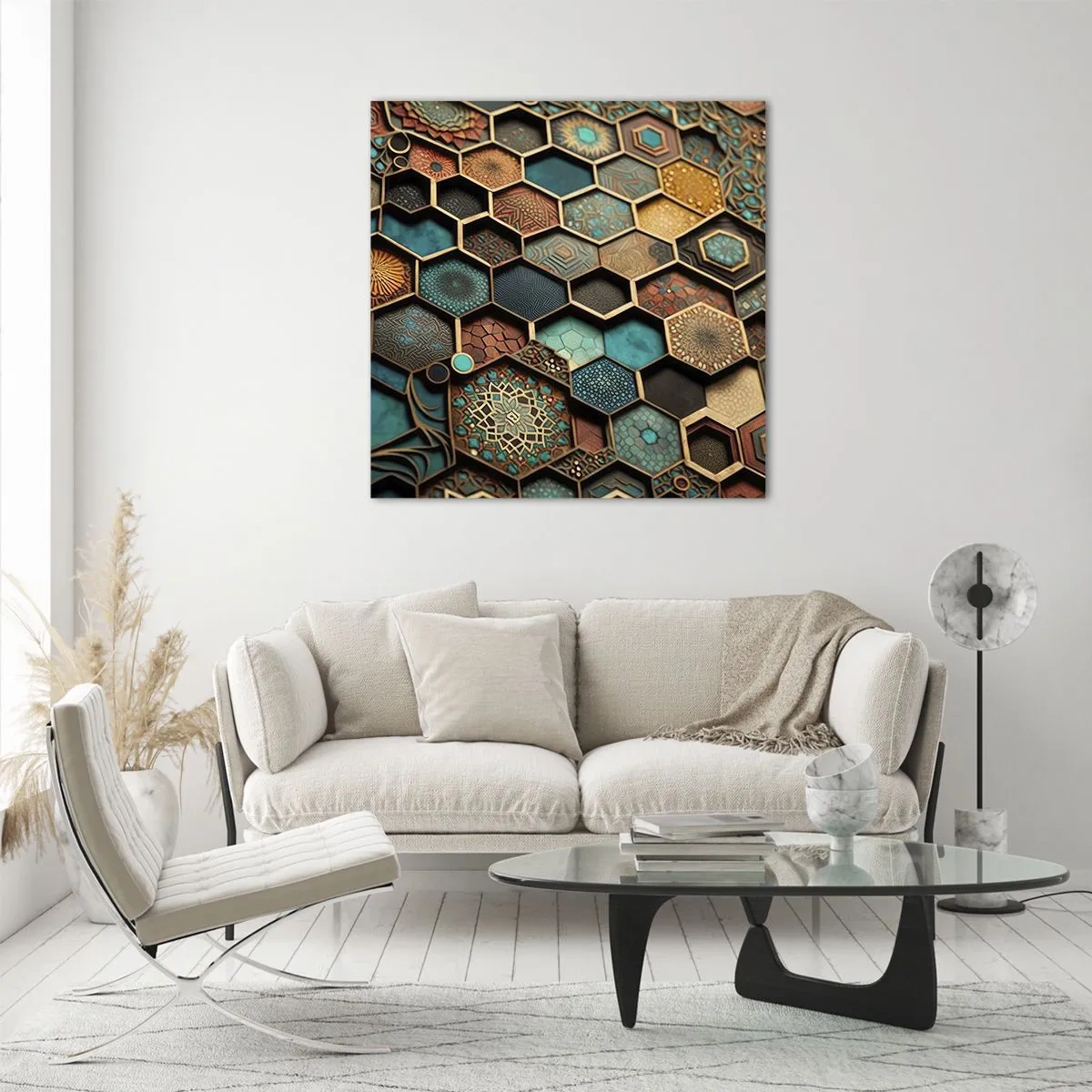 Schilderen op glas - Arabische ornamenten – variatie - 60x60 cm