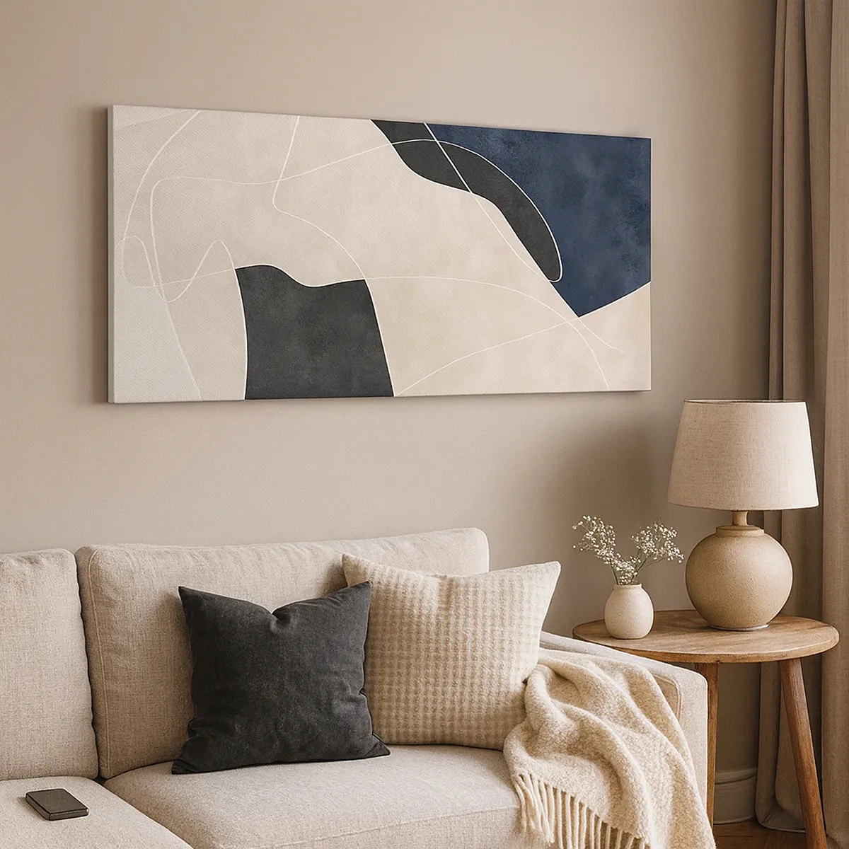 Schilderen op canvas - Abstracte compositie – kleurcontrast - 30x30 cm