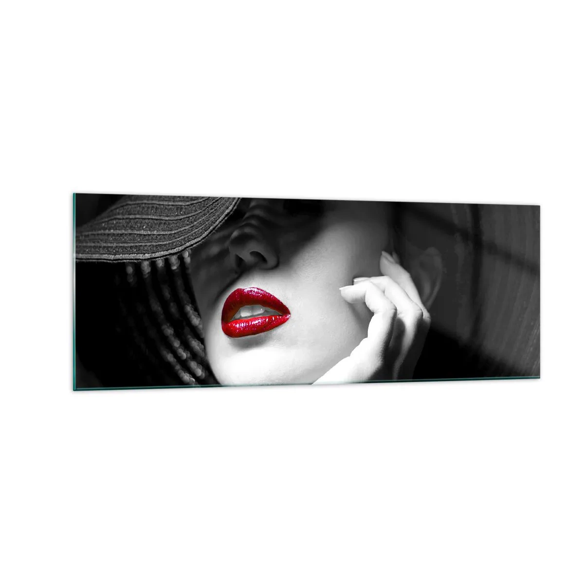 Schilderen op glas - Een studie in scharlaken - 140x50 cm