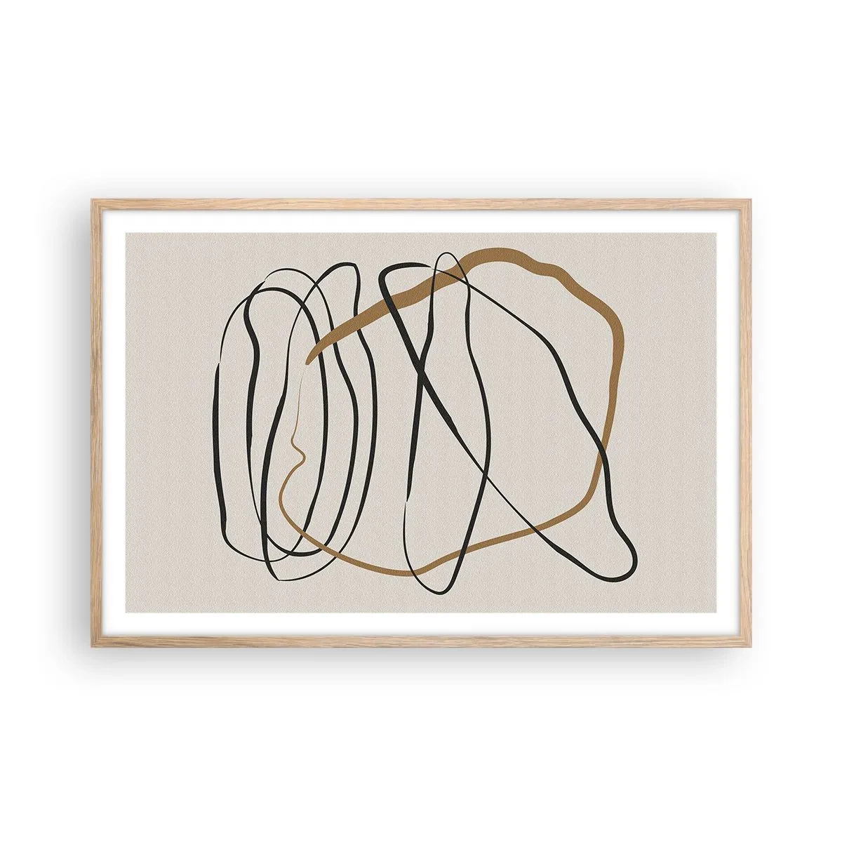 Een poster in een licht eiken lijst - Compositie – loopdans - 91x61 cm