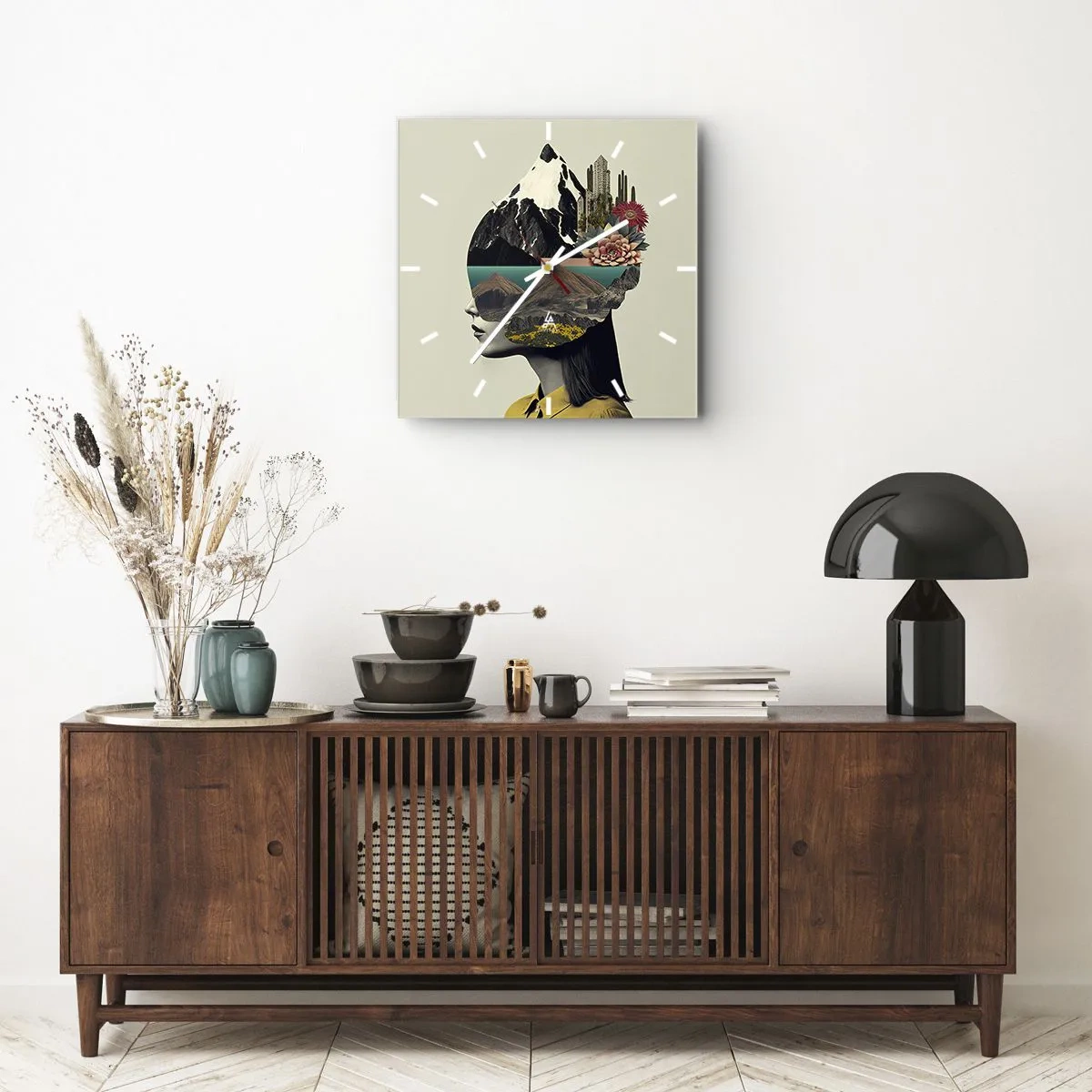 Wandklok - Klok - Vrouw – altijd een mysterie - 40x40 cm