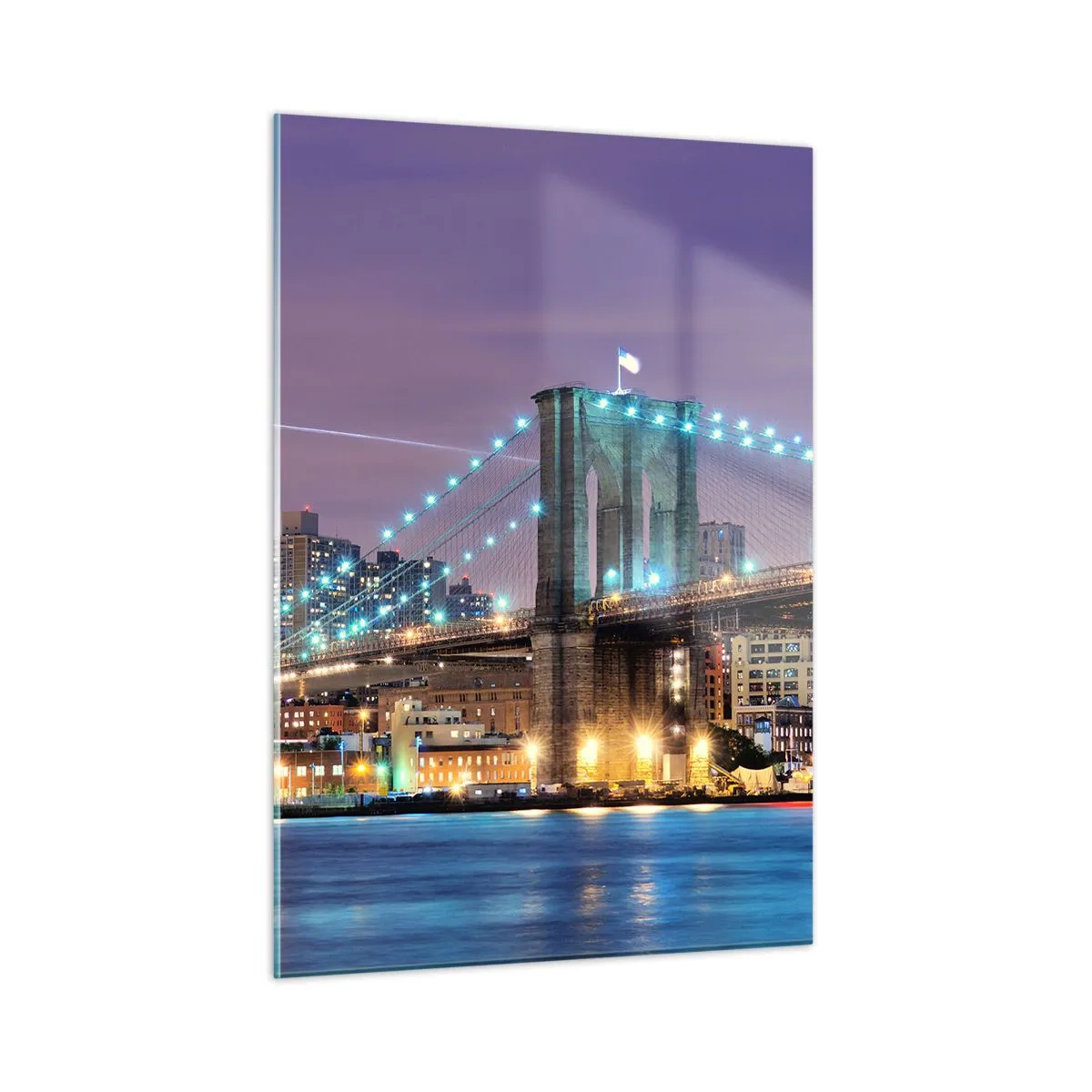 Schilderen op glas - Al vele jaren de Brooklyn Bridge - 50x70 cm