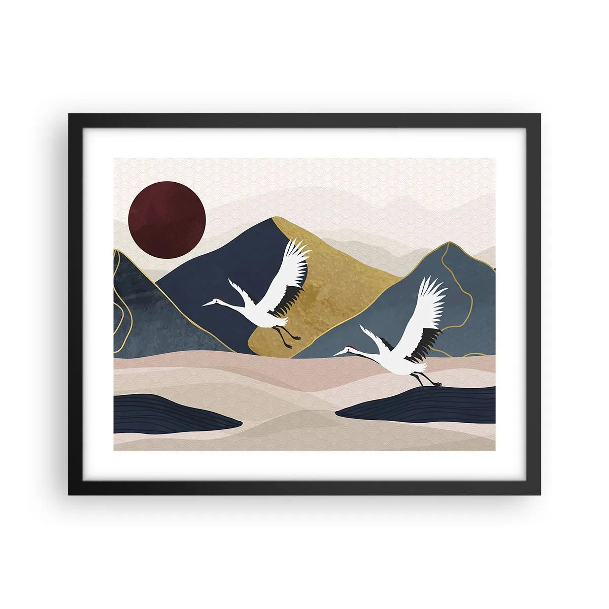 Poster in een zwarte lijst - Het is weer een dag GEGAAN - 50x40 cm