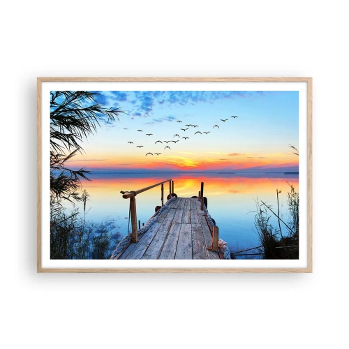 Een poster in een licht eiken lijst - Het is tijd om terug te gaan... - 100x70 cm