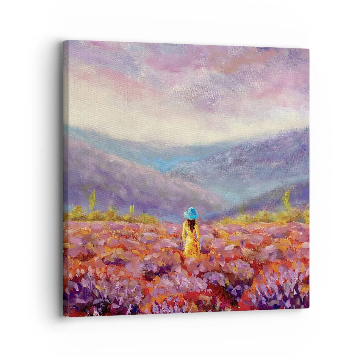 Schilderen op canvas - In een lavendelwereld - 30x30 cm
