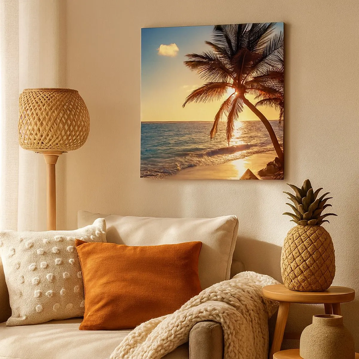 Schilderen op canvas - Zomer onder de palmbomen - 30x30 cm