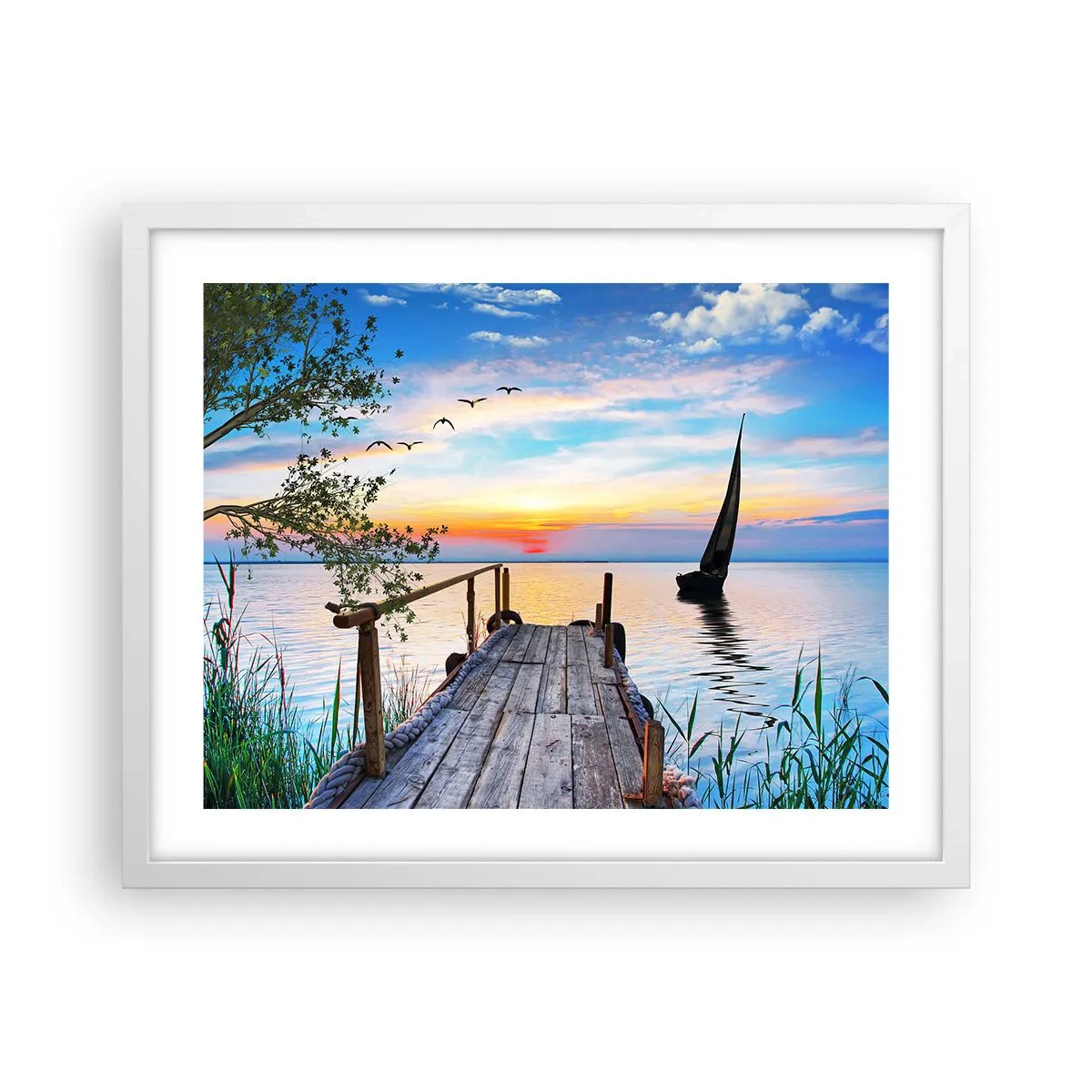 Poster in een witte lijst - Goedeavond - 50x40 cm