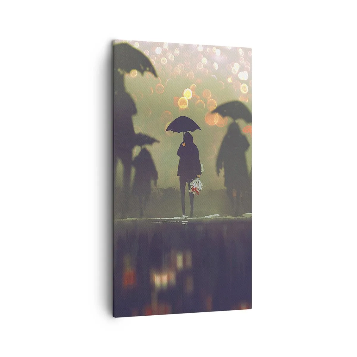 Schilderen op canvas - Vanuit het perspectief van een regendruppel - 45x80 cm