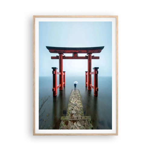 Een poster in een licht eiken lijst - Japanse mijmering - 70x100 cm