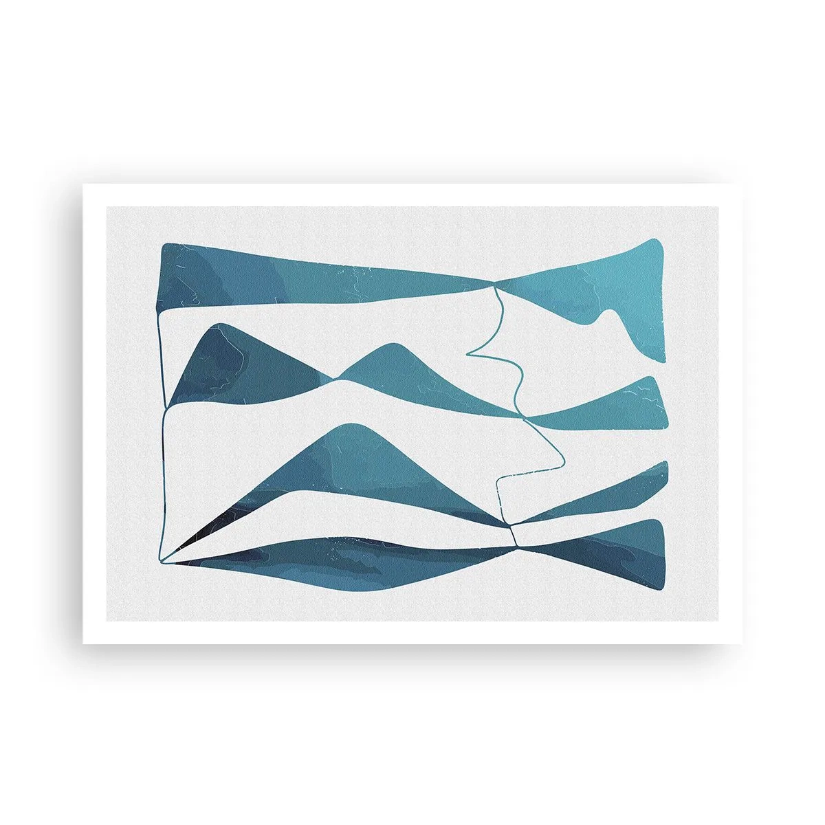 Poster - Abstractie: turquoise verbinding - 100x70 cm