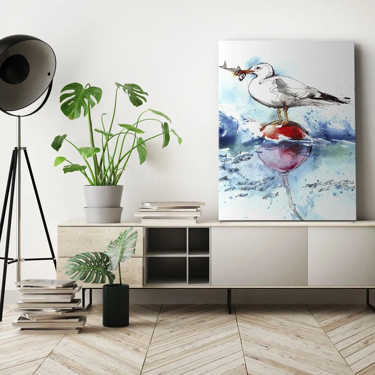 Schilderen op canvas - Succesvolle vangst - 70x100 cm