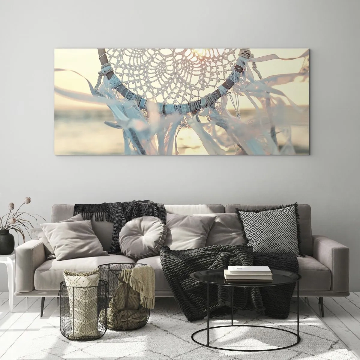 Schilderen op glas - Kanten totem - 120x50 cm