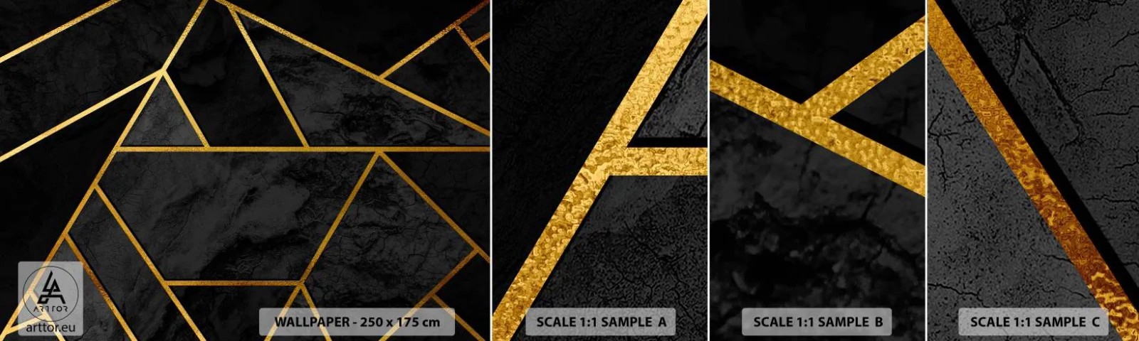 Fotobehang Monster Zelfklevend Deluxe Sticker - Duisternis en glans - Abstractie, Deel, Modern patroon - 100x30 cm