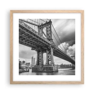 Een poster in een licht eiken lijst - Naar het hart van de stad - 40x40 cm