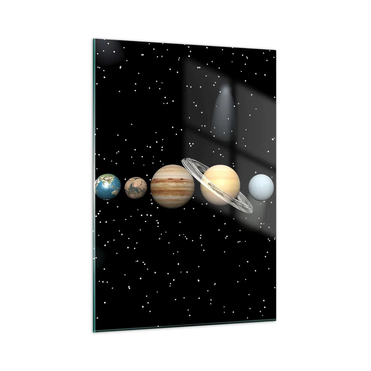 Schilderen op glas - En de planeten razen, razen...  - 50x70 cm