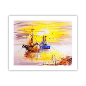 Poster - Een welverdiende rust in de haven - 50x40 cm