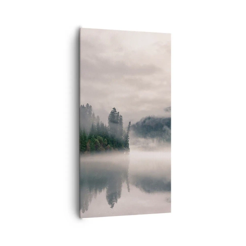 Schilderen op canvas - In reflectie, in de mist - 65x120 cm