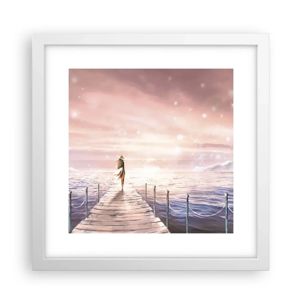 Poster in een witte lijst - In het licht van een droom - 30x30 cm