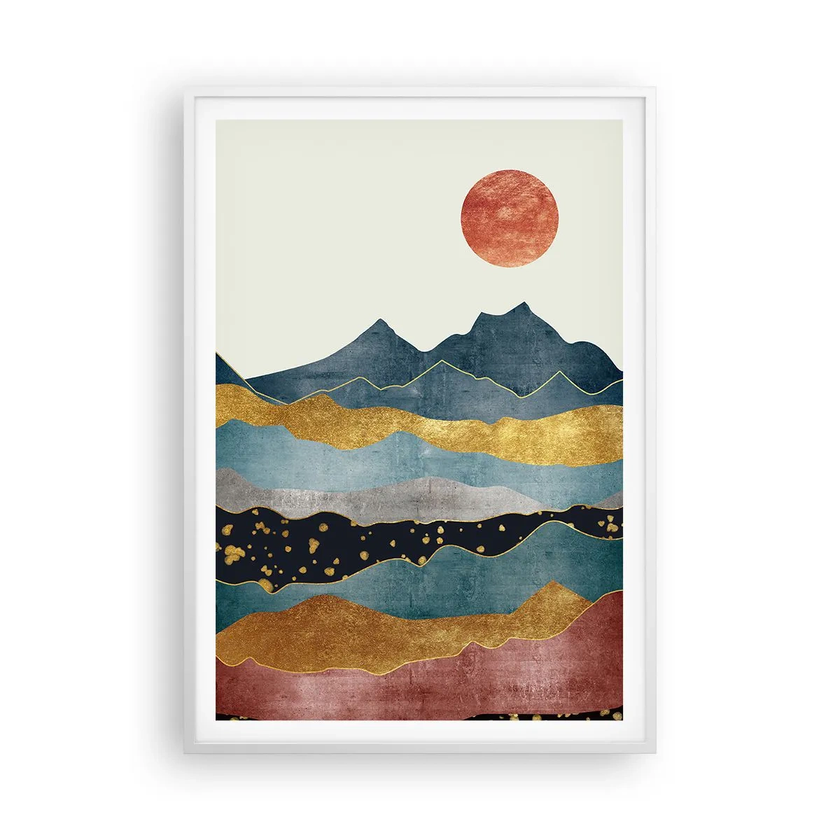 Poster in een witte lijst - Een dwarsdoorsnede van de wereld - 70x100 cm