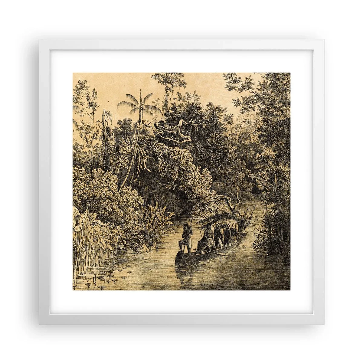 Poster in een witte lijst - Expeditie naar de bron - 40x40 cm