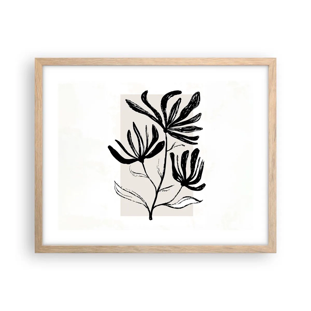 Een poster in een licht eiken lijst - Schets voor het herbarium - 50x40 cm