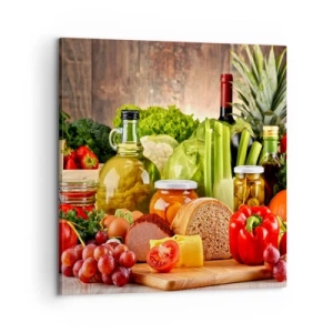 Schilderen op canvas - Gerookt, gebakken en gemarineerd - 60x60 cm