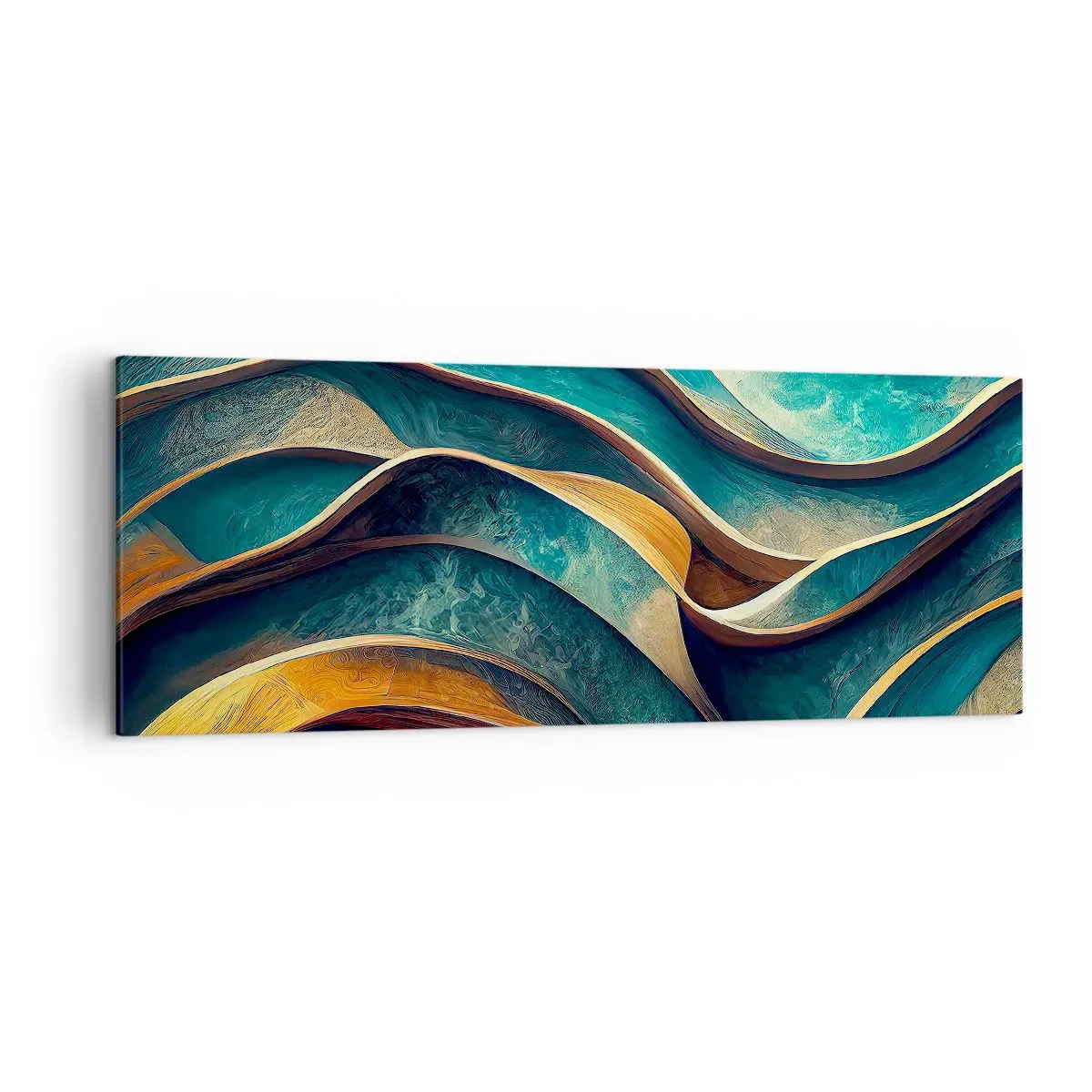 Schilderen op canvas - Meanders van blauw - 140x50 cm