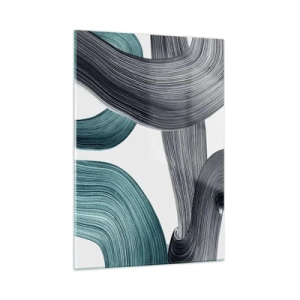 Schilderen op glas - Smaragdgroene en zwarte paden - 50x70 cm