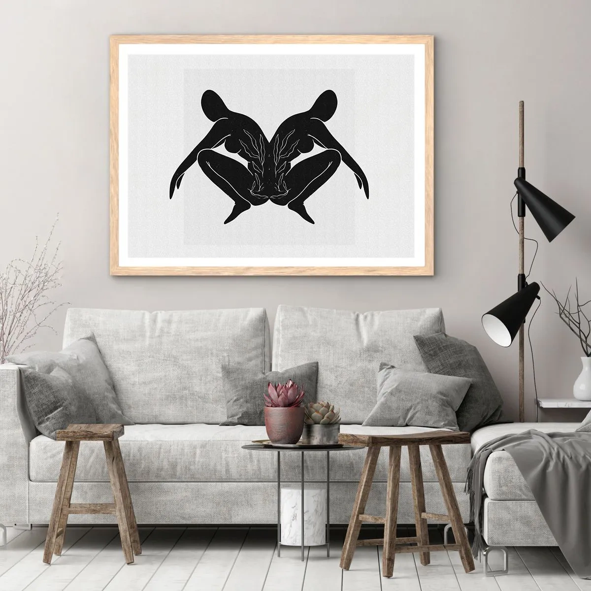 Een poster in een licht eiken lijst - Een gemeenschappelijke ziel - 100x70 cm