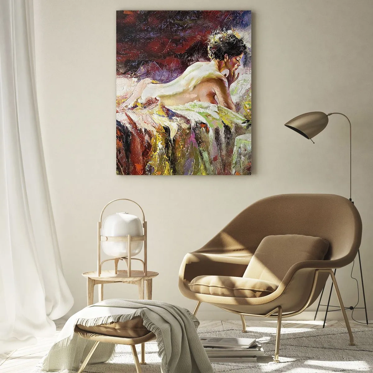 Schilderen op glas - Venus in gedachten - 50x70 cm