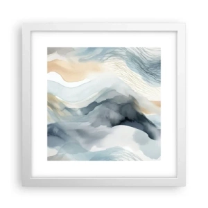 Poster in een witte lijst - Besneeuwde en mistige abstractie - 30x30 cm