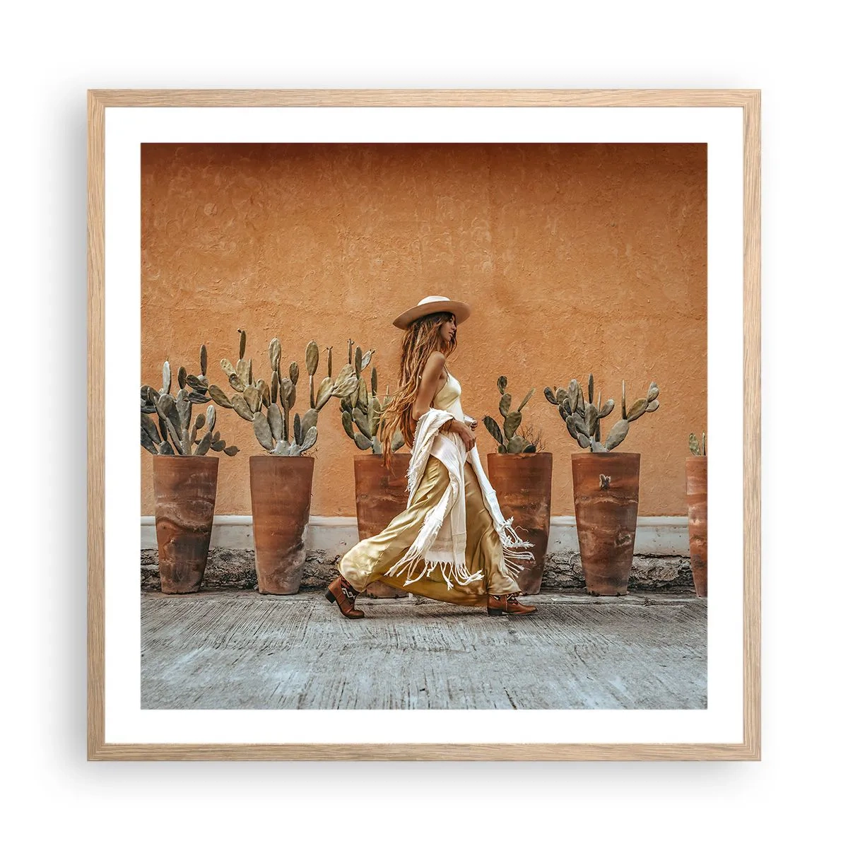 Een poster in een licht eiken lijst - Hippie-stijl - 60x60 cm