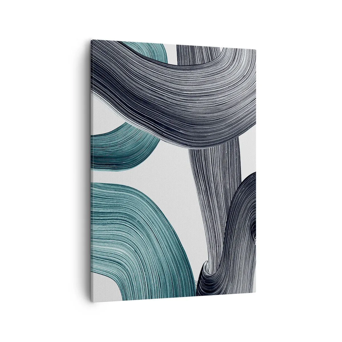 Schilderen op canvas - Smaragdgroene en zwarte paden - 50x70 cm