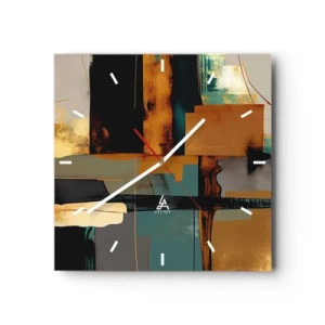 Wandklok - Klok - Abstractie – licht en schaduw - 40x40 cm