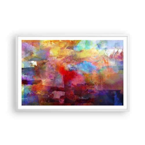 Poster in een witte lijst - Kijk in de regenboog - 91x61 cm