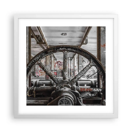 Poster in een witte lijst - Het geheime leven van de fabriek - 40x40 cm