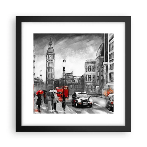 Poster in een zwarte lijst - Helemaal geen grijze stad - 30x30 cm