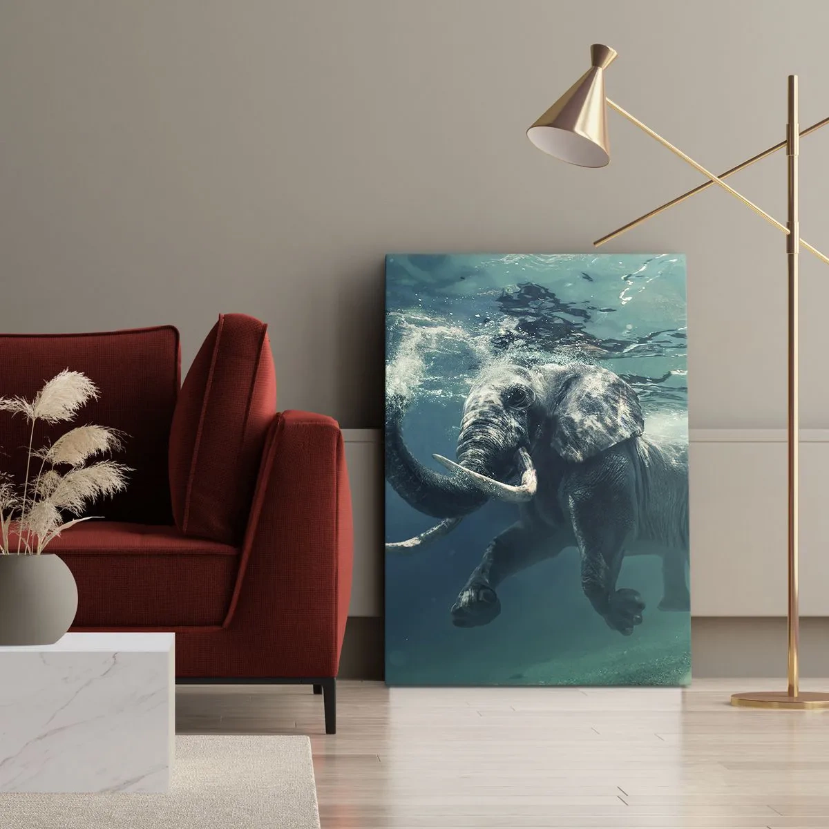 Schilderen op canvas - Iedereen houdt van zwemmen - 50x70 cm