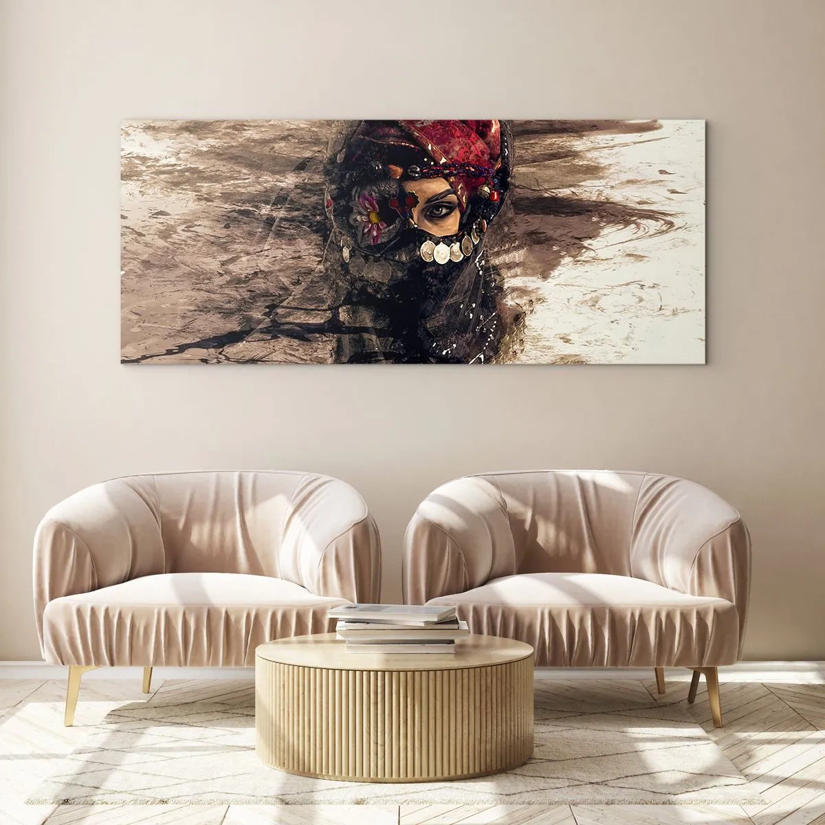 Schilderen op glas - Op zijn zachtst gezegd verontrustend - 90x30 cm