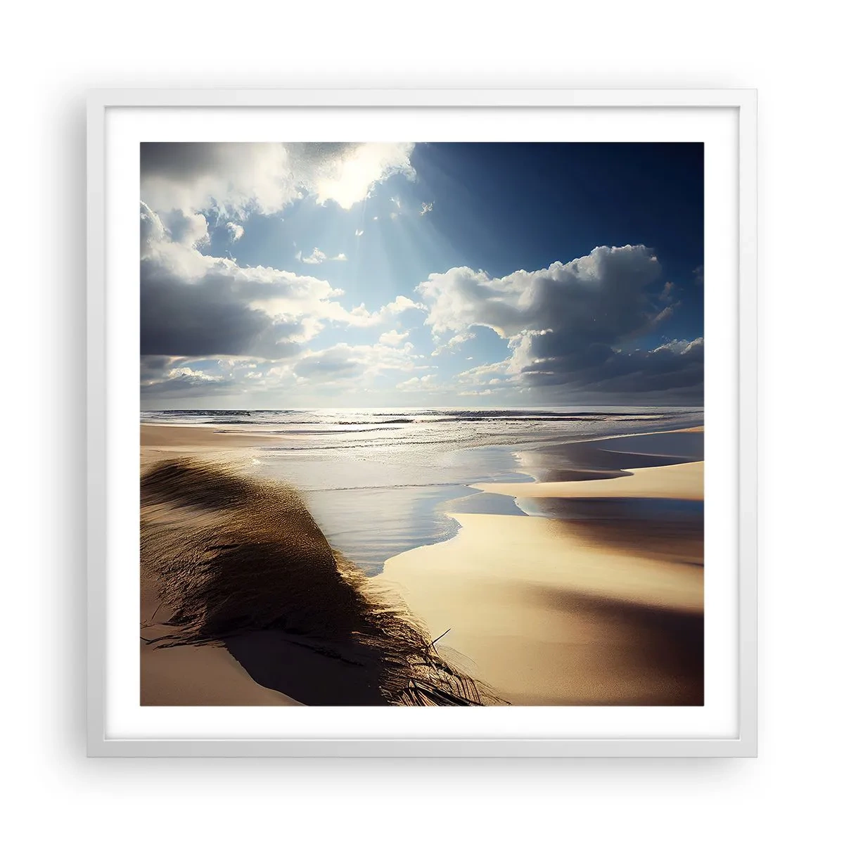 Poster in een witte lijst - Strand, wild strand - 60x60 cm