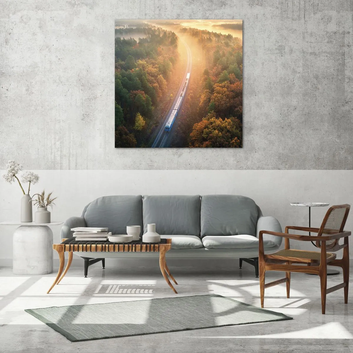 Schilderen op glas - Herfst reis - 40x40 cm