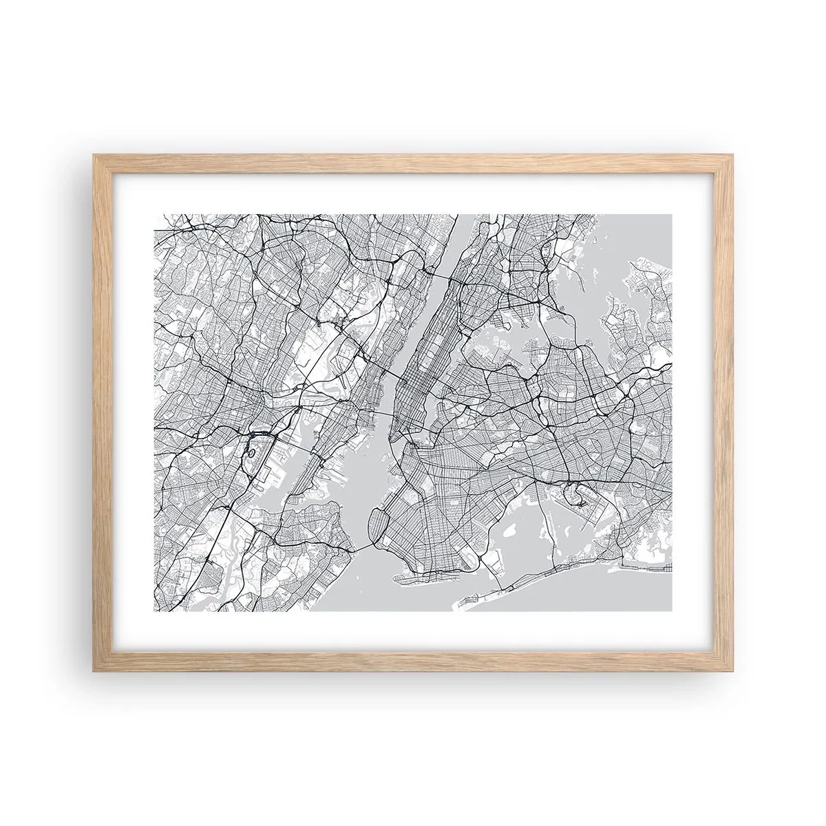 Een poster in een licht eiken lijst - De anatomie van een metropool - 50x40 cm