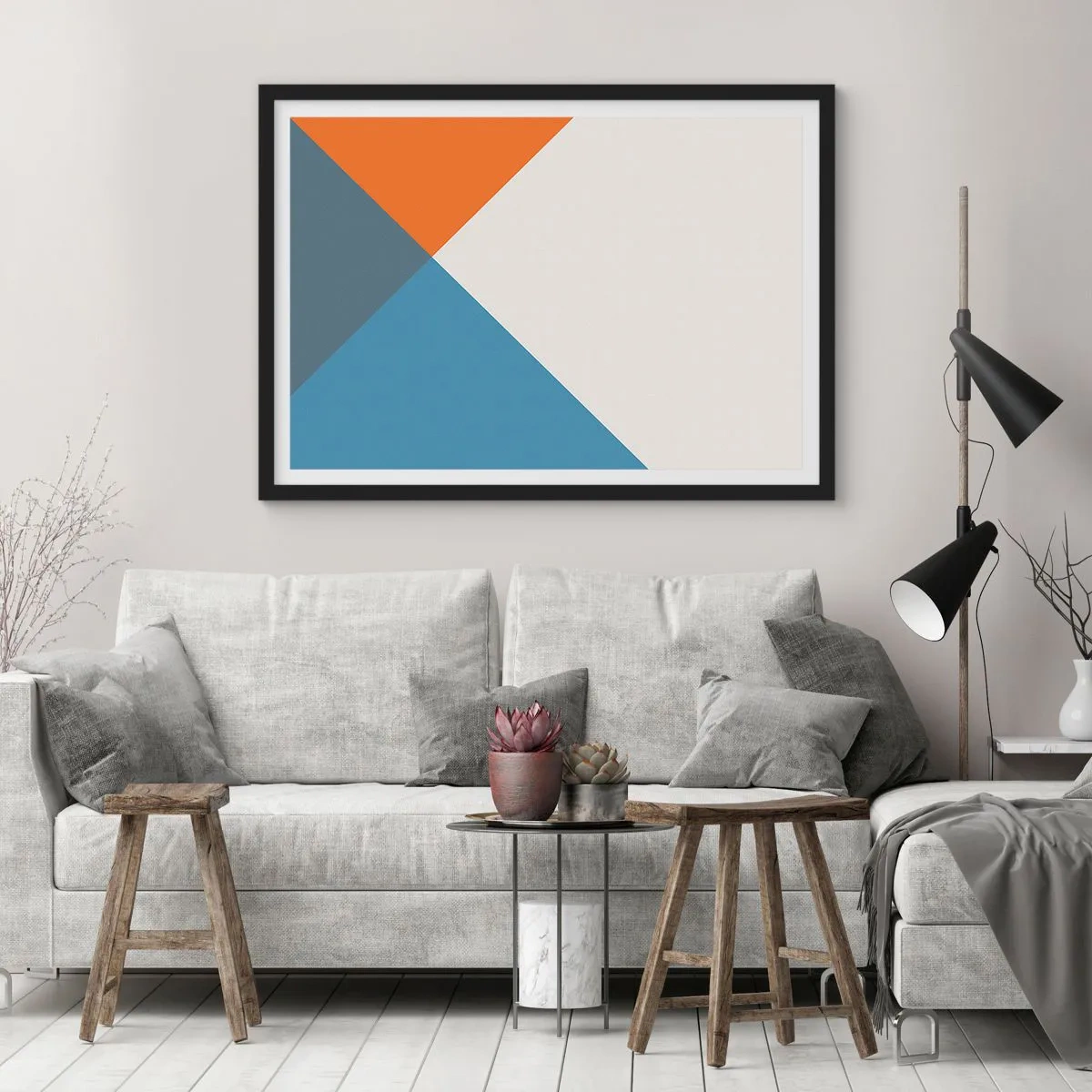 Poster in een zwarte lijst - In een hoekje… - 70x50 cm